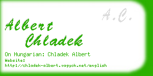 albert chladek business card
